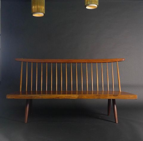 George Nakashima, American Black Walnut And Hickory Spindle Bench, 1972 ... with regard to